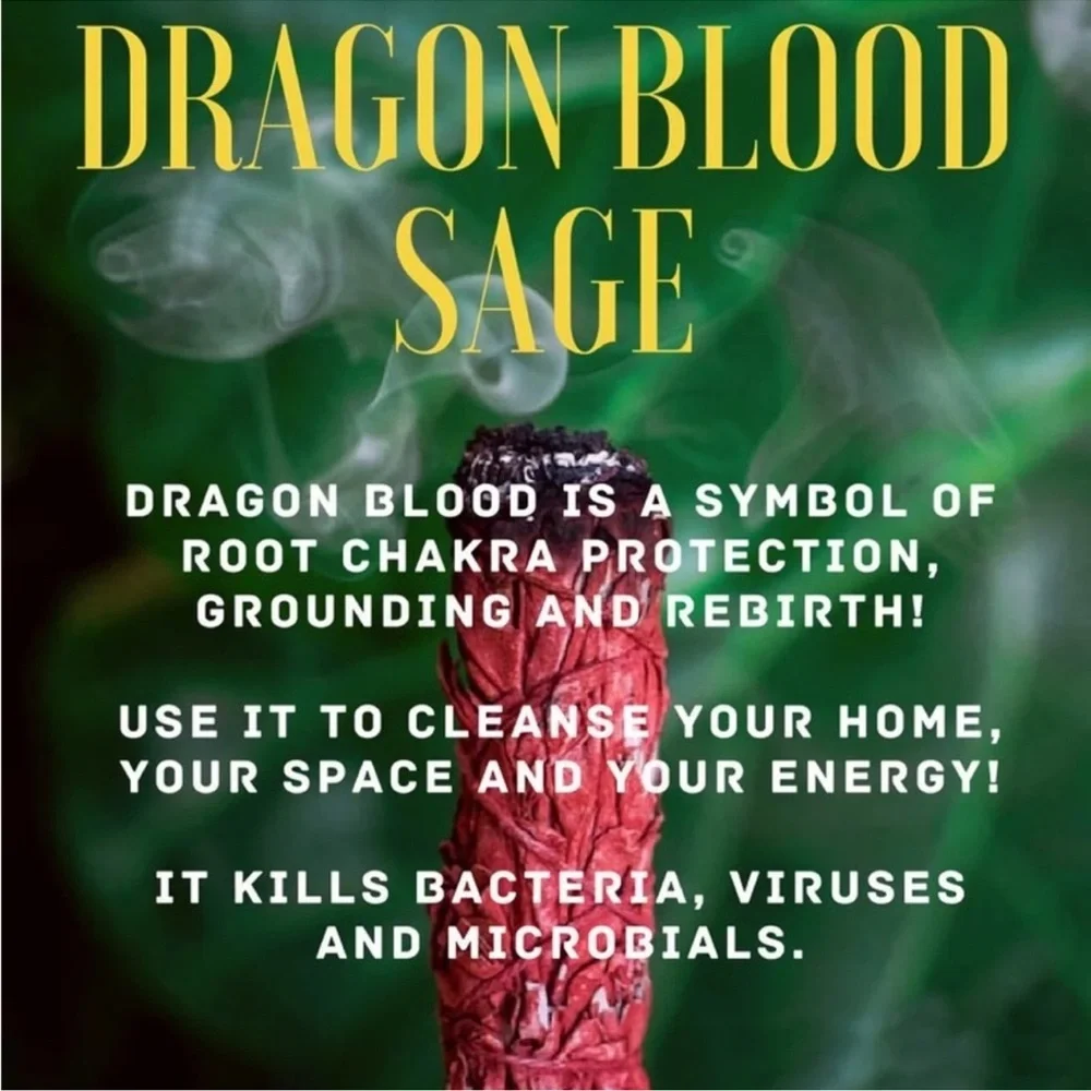6 Dragon Blood Sage Smudge Sticks Meditation Energy Cleanse - Picture 2 of 2